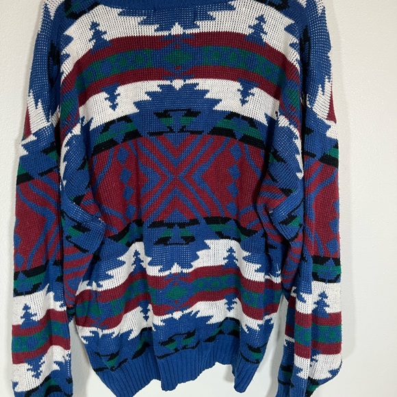 Vintage 19802 Geometric Knit Sweater size XL - Picture 3 of 4